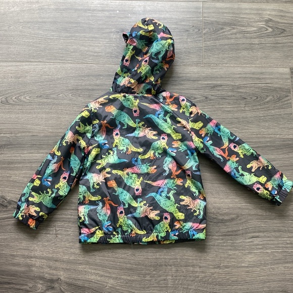 Toddler Boys Dinosaur Printed Full Zip Windbreaker Jacket - Picture 4 of 6